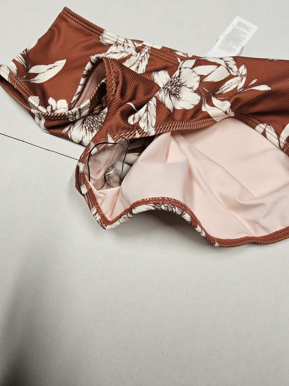NWOT Cupshe Rust Floral High-Waist Bikini with Tankini - Picture 10 of 10